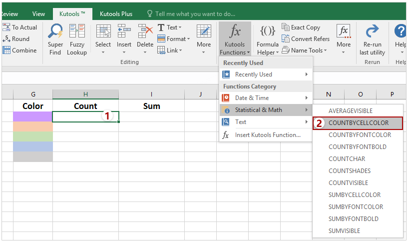 excel for mac count and sum by color