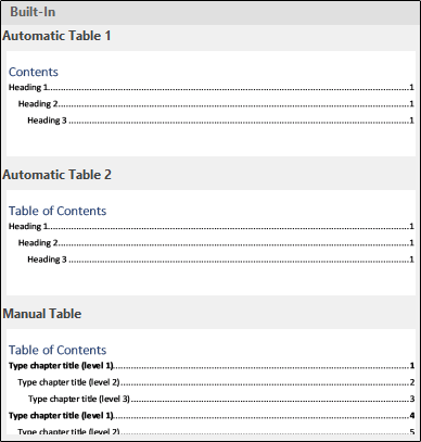 update table of contents word 2011 for mac